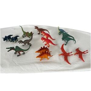 Lot of 15 Dinosaur Toy Figures Various Sizes & Brands -See pictures